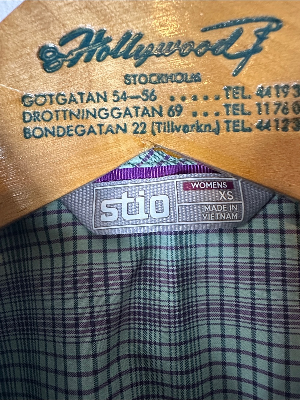 Stio Plaid Snap Button-Down Shirt in Light Green and Purple Women's XS - Picture 6 of 12